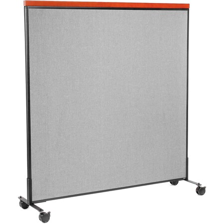 Interion By Global Industrial Interion Mobile Deluxe Office Partition Panel, 60-1/4inW x 64-1/2inH, Gray 694974MGY